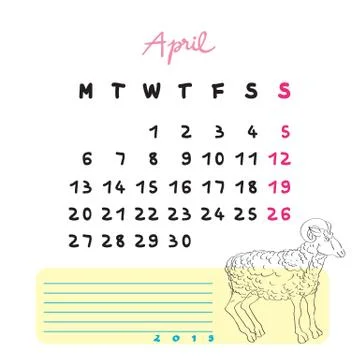 2015 april sheep Ilustração Stock