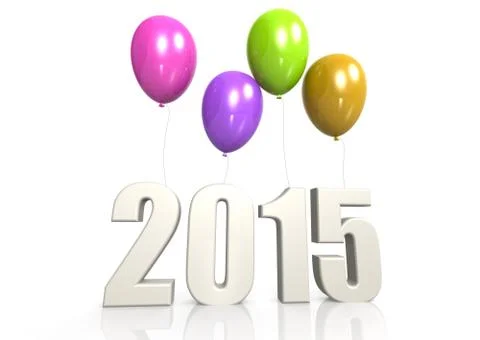 2015 with balloon Stock-Illustration