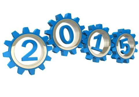 2015 blue gears Stock Illustration