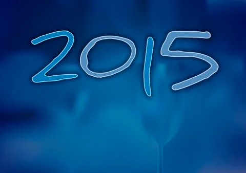 2015 Blue Year 스톡 일러스트