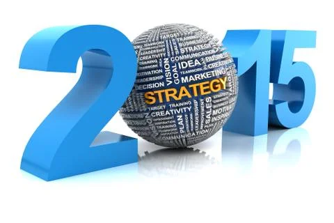 2015 business strategy, 3d render Illustrazione stock