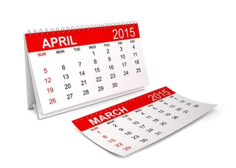 2015 Calendar. April Stock Illustration
