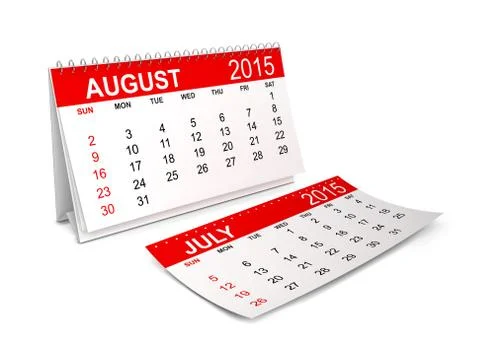 2015 Calendar. August Stock Illustration