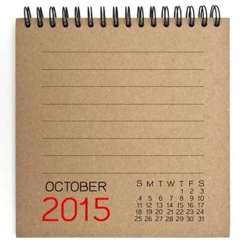 2015 calendar brown texture paper Stock Illustration