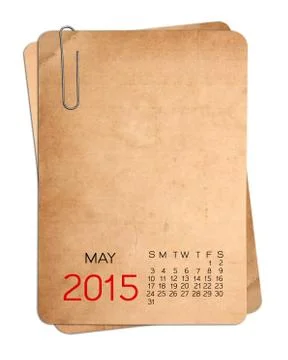 2015 calendar on the empty old photo with paper clip Stock Illustration