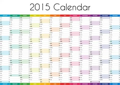2015 Calendar - ENGLISH VERSION Stock Illustration