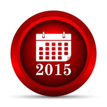 2015 calendar icon. Internet button on white background.. Stock Illustration