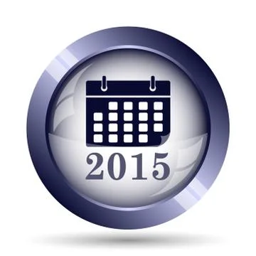 2015 calendar icon. Internet button on white background.. Stock Illustration