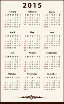2015 Calendar Stock Illustration