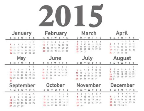 2015 calendar Stock Illustration