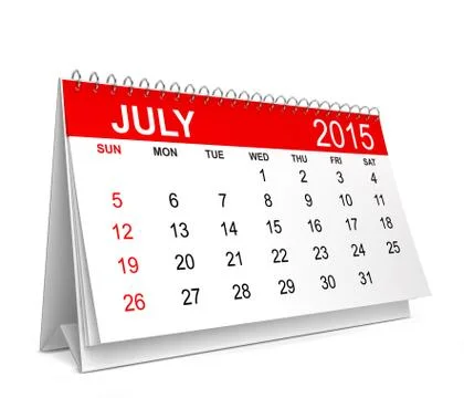 2015 Calendar. July Illustrazione stock