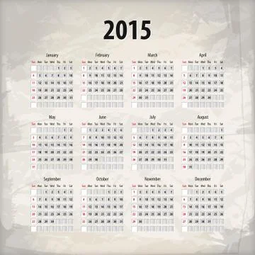 2015 calendar on textured background Stock Illustration