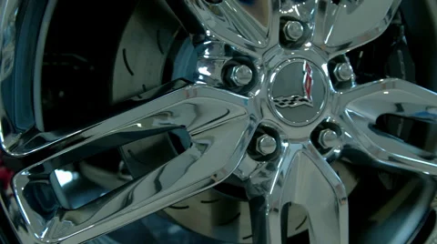 2015 Corvette Chrome Tire Wheel Stock-Footage 52405893