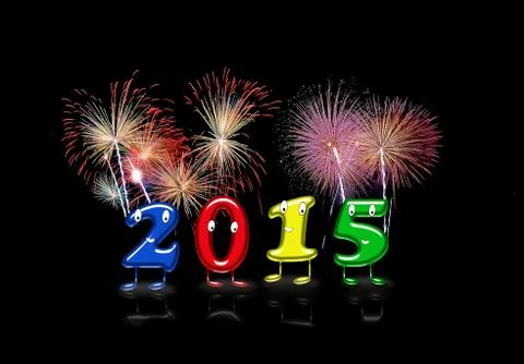 2015 fireworks. Stock Illustration