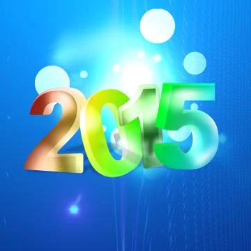 2015 font 3d look Stock Illustration