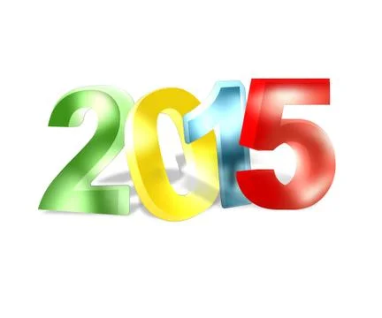 2015 font 3d look Stock Illustration