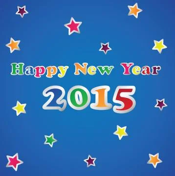 2015 happy new year Stock Illustration