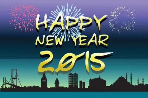 2015 happy new year Stock Illustration