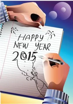 2015 happy new year Stock Illustration