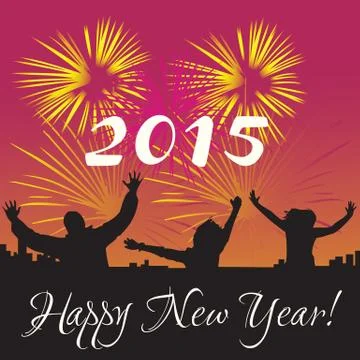 2015 happy new year Stock Illustration