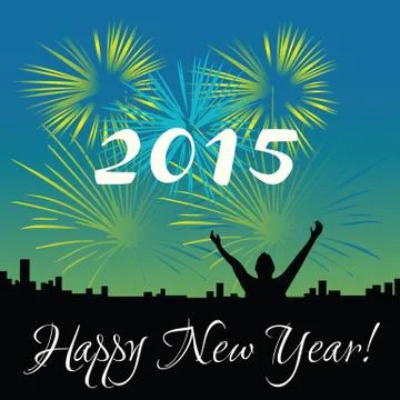 2015 happy new year Stock Illustration