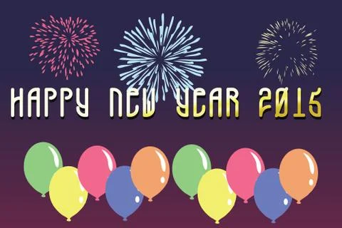 2015 happy new year Stock Illustration