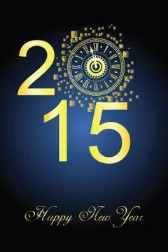 2015 happy new year Stock Illustration