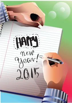 2015 happy new year Stock Illustration