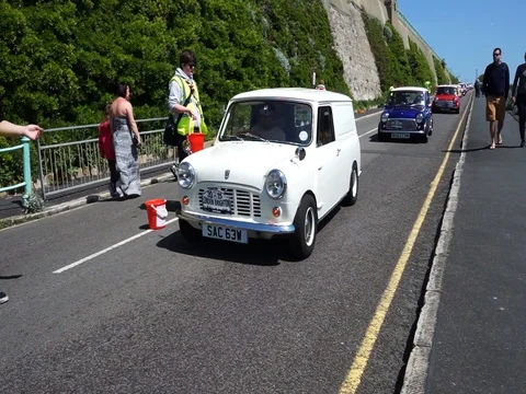 2015,  London to Brighton Mini Run. Stock Footage 77345847