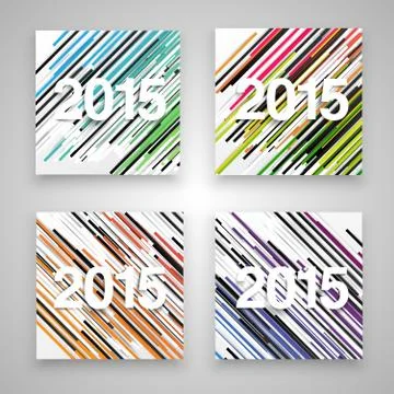 2015 made by paper, vector. Stock Illustration