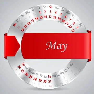 2015 may calendar design Illustrazione stock