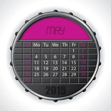 2015 may calendar with lcd display Stock Illustration