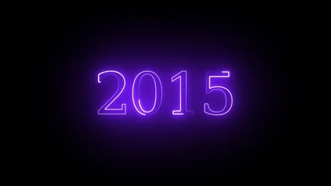 2015 neon line text. Abstract 2015 neon text animation, Glowing neon number.. Stock Footage 337831520