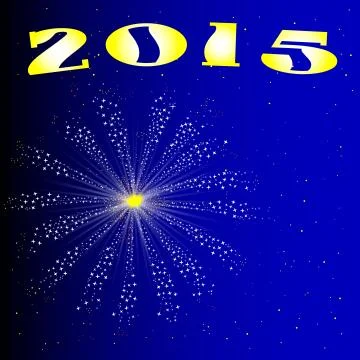 2015 new year firework Stock Illustration