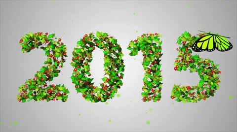2015 New Year Leaves Particles Looping Animation  4K Resolution Ultra HD Stock Footage 39656456