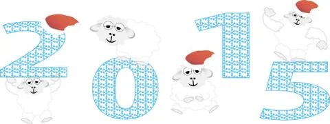 2015 new year, sheep. vector illustration Stock Illustration