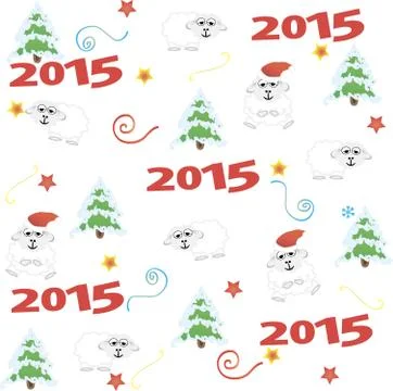 2015 new year, sheep. vector illustration Stock Illustration