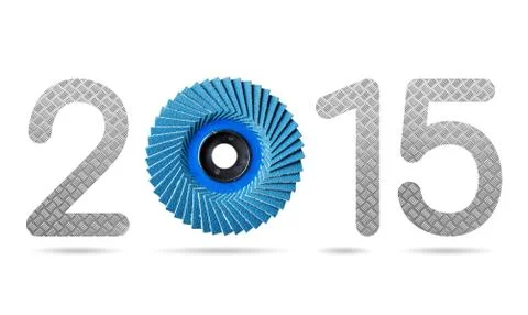 2015 numeric from abrasive flap disc and diamond metal plate Illustrazione stock