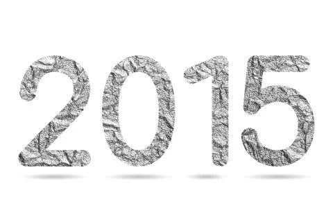 2015 numeric from aluminum foil texture Illustrazione stock