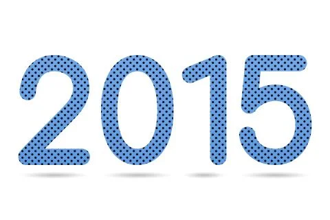 2015 numeric from blue color perforated metal sheet texture Illustrazione stock