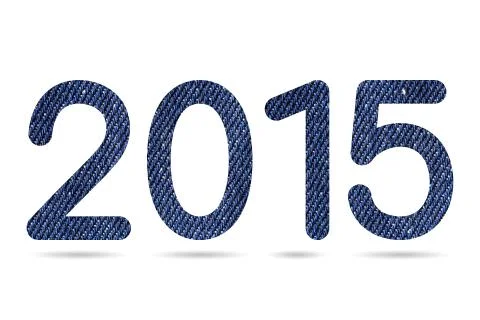 2015 numeric from blue denim cloth texture Illustrazione stock