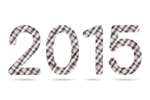 2015 numeric from checkerboard pattern cloth texture Stock Illustration