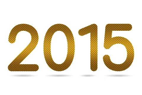 2015 numeric from gradient golden color perforated metal sheet texture Illustrazione stock