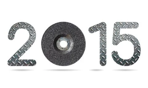 2015 numeric from grinding wheel and grunge diamond metal plate texture Illustrazione stock