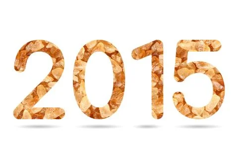 2015 numeric from natural rock sugar Illustrazione stock