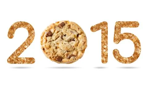 2015 numeric from natural sugar and chocolate chunk crispy cookie Illustrazione stock