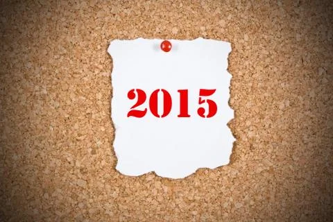 2015 on pinboard Stock Photos