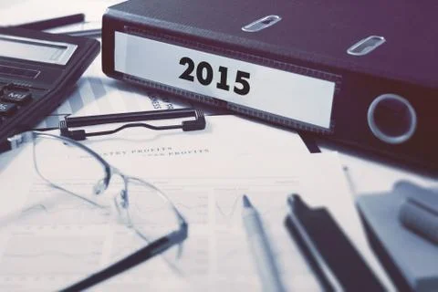2015 on Ring Binder. Blured, Toned Image Stock Illustration