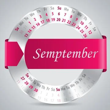 2015 september calendar design Stock Illustration