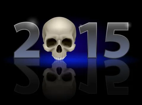 2015 with skull Stock Illustration